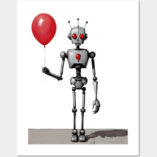 Red Balloon Robot Posters and Art